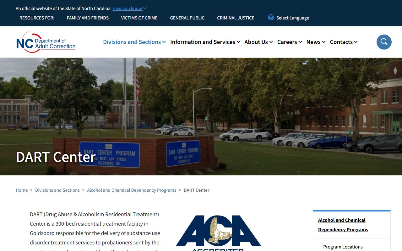 DART Center offender lookup and NCDAC residential treatment facility information