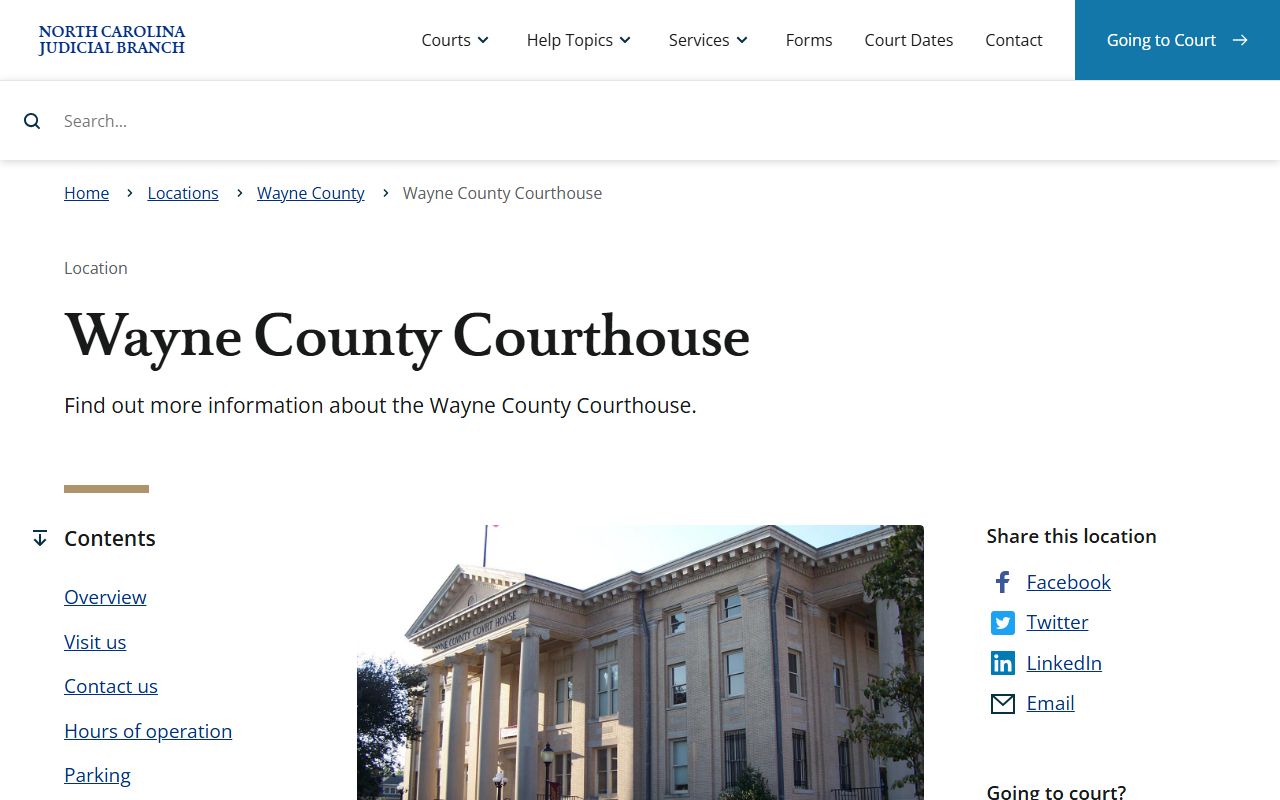 Wayne County court records after jail arrest courthouse page